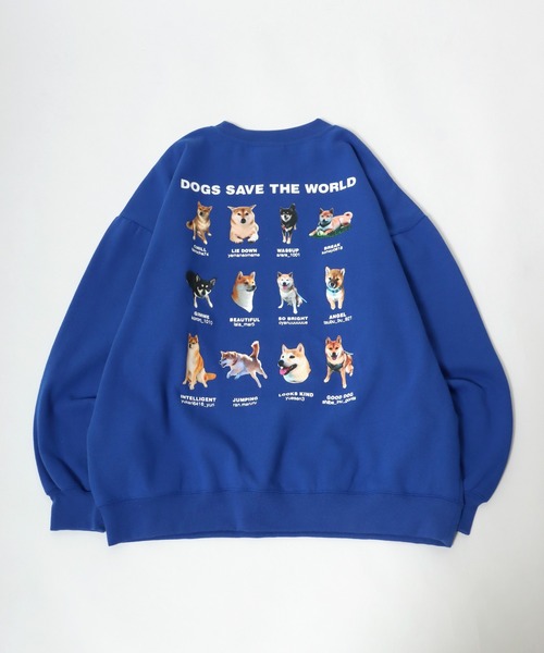 Salong hameu（サロン ハミュー）の「柴犬・猫ちゃんプリント 裏起毛スウェットトップス メンズ レディース/トレーナープルオーバー（スウェット・レディース・ホワイト/グレー系その他/ホワイト系その他/ブラック系その他2/グレー/グリーン/ブルー系その他/ブラック系その他/イエロー/ホワイト系その他2/ブラック/ブラック系その他3/ブルー/スカイブルー・XL/L/M）」の13枚目の写真