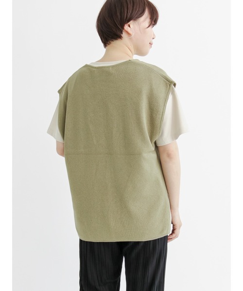 Lugnoncure（ルノンキュール）の「Vネックベスト（ベスト・レディース・カーキ/ベージュ/ブラック・ﾌﾘ-）」の8枚目の写真