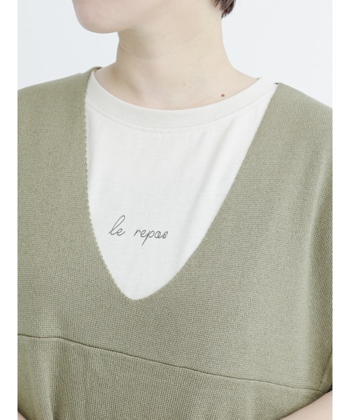 Lugnoncure（ルノンキュール）の「Vネックベスト（ベスト・レディース・カーキ/ベージュ/ブラック・ﾌﾘ-）」の9枚目の写真
