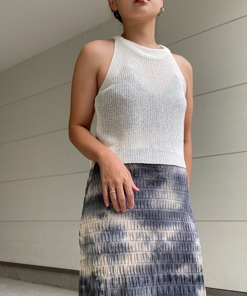 AMAIL（アマイル）の「Petite mesh circle TT（タンクトップ・レディース・ホワイト/ブラック/グリーン・FREE）」の2枚目の写真