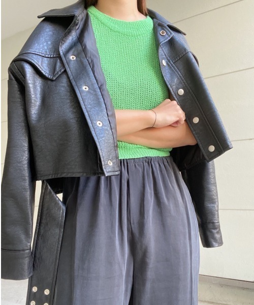 AMAIL（アマイル）の「Petite mesh circle TT（タンクトップ・レディース・ホワイト/ブラック/グリーン・FREE）」の17枚目の写真