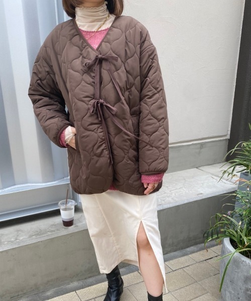 nemne store(ネンネストア)の「リボンキルティングブルゾン(ブルゾン・レディース・ブラウン/カーキ/アイボリー・フリー)」の13枚目の写真