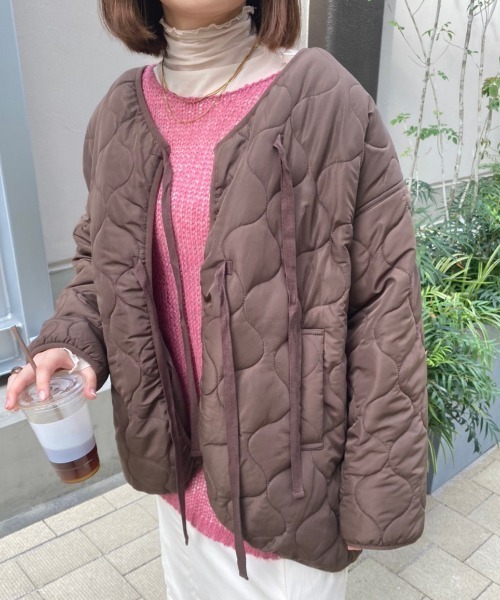 nemne store(ネンネストア)の「リボンキルティングブルゾン(ブルゾン・レディース・ブラウン/カーキ/アイボリー・フリー)」の17枚目の写真