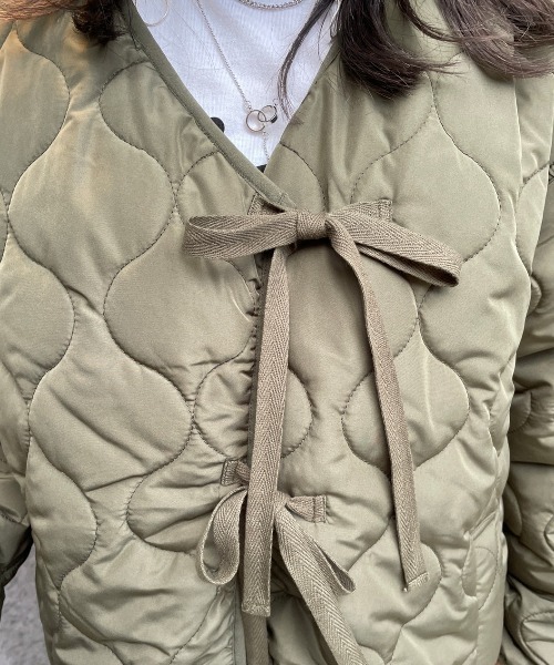 nemne store(ネンネストア)の「リボンキルティングブルゾン(ブルゾン・レディース・ブラウン/カーキ/アイボリー・フリー)」の18枚目の写真