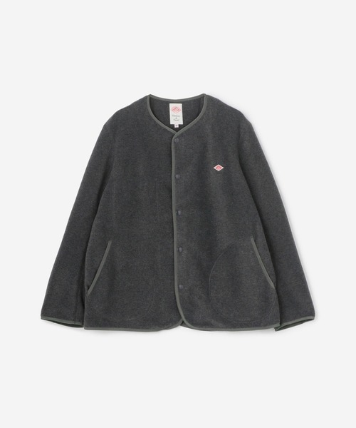 DANTON（ダントン）の「DANTON | フリース カラーレスジャケット MEN（ノーカラージャケット・メンズ・ブラック/グレー/ダークグレー/クリーム・44/40/42）」の3枚目の写真