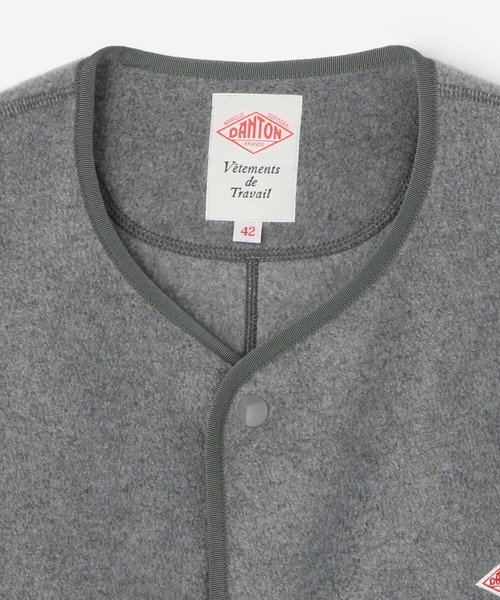 DANTON（ダントン）の「DANTON | フリース カラーレスジャケット MEN（ノーカラージャケット・メンズ・ブラック/グレー/ダークグレー/クリーム・44/40/42）」の13枚目の写真