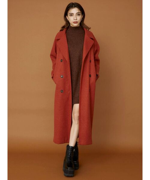 EVRIS(エヴリス)の「ハイネックルーズニットワンピース(ワンピース・レディース・ベージュ/ブラウン/レッド/ブルー・FREE)」の10枚目の写真