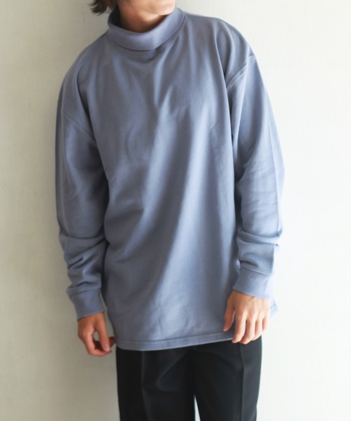 スウェードタッチ モックネック スウェットシャツ（Tシャツ