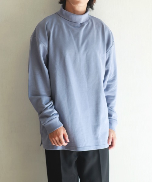 スウェードタッチ モックネック スウェットシャツ（Tシャツ