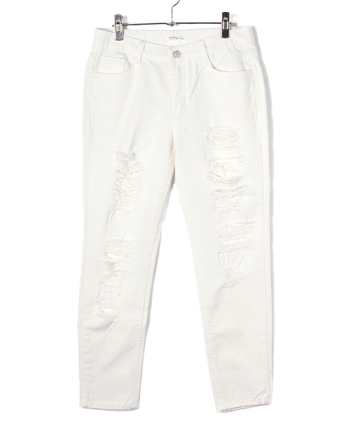 WHO'S WHO gallery（フーズフーギャラリー）の「【minddenim】クラッシュホワイトデニム（デニムパンツ・レディース・ホワイト・SMALL/MEDIUM）」の14枚目の写真