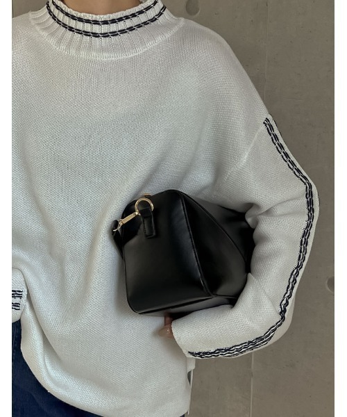 Re:EDIT（リエディ）の「トライアングル切替えハンドバッグ（ハンドバッグ・レディース・ホワイト/キャメル/ブラック・FREE）」の8枚目の写真