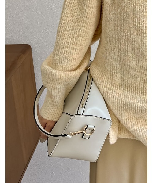 Re:EDIT（リエディ）の「トライアングル切替えハンドバッグ（ハンドバッグ・レディース・ホワイト/キャメル/ブラック・FREE）」の13枚目の写真