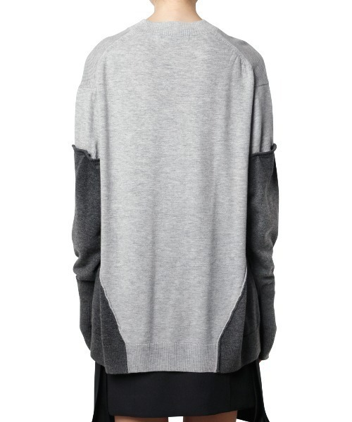 LE CIEL BLEU（ルシェルブルー）の「コントラストカラーニットトップ / Contrust Color Knit Top（ニット/セーター・レディース・ベージュ/グレー/ターコイズブルー・36）」の14枚目の写真