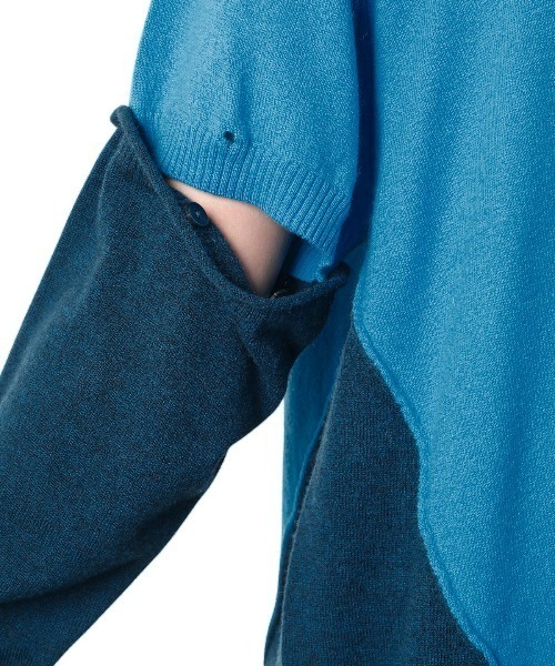 LE CIEL BLEU（ルシェルブルー）の「コントラストカラーニットトップ / Contrust Color Knit Top（ニット/セーター・レディース・ベージュ/グレー/ターコイズブルー・36）」の20枚目の写真