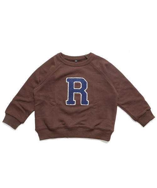 coca（coca）（コカ）の「キッズ 裏毛イニシャルワッペンラグラントレーナー（スウェット・キッズ・ブラウン/グレー・100/110/120/130）」の14枚目の写真