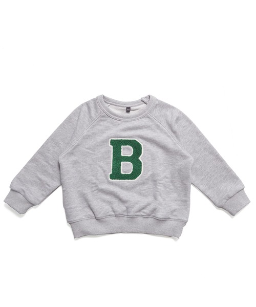 coca（coca）（コカ）の「キッズ 裏毛イニシャルワッペンラグラントレーナー（スウェット・キッズ・ブラウン/グレー・100/110/120/130）」の13枚目の写真