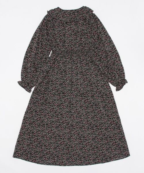 axes femme POETIQUE（アクシーズファムポエティック）の「ラッフルフリル襟ロングＯＰ（ワンピース・レディース・ベージュ/ブラック/ブラウン・MEDIUM）」の4枚目の写真