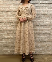 axes femme POETIQUE | ラッフルフリル襟ロングOP(ワンピース)