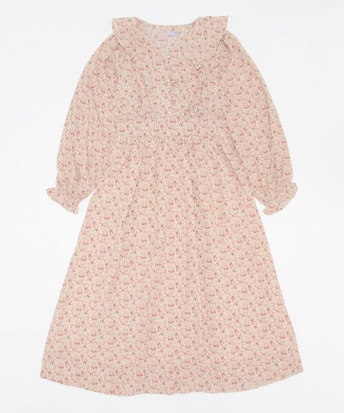 axes femme POETIQUE（アクシーズファムポエティック）の「ラッフルフリル襟ロングＯＰ（ワンピース・レディース・ベージュ/ブラック/ブラウン・MEDIUM）」の5枚目の写真