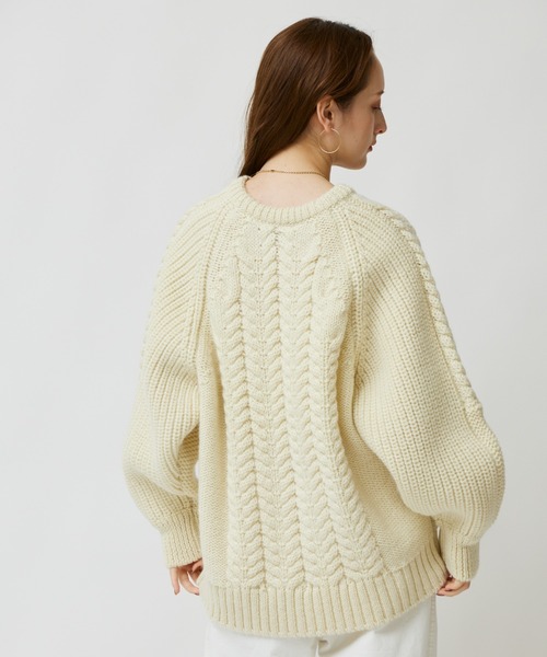BABYLONE(バビロン)の「ケーブルニット(ニット/セーター・レディース・アイボリー/ブラウン・フリー)」の11枚目の写真