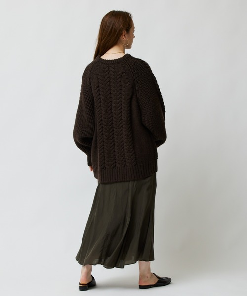 BABYLONE(バビロン)の「ケーブルニット(ニット/セーター・レディース・アイボリー/ブラウン・フリー)」の8枚目の写真