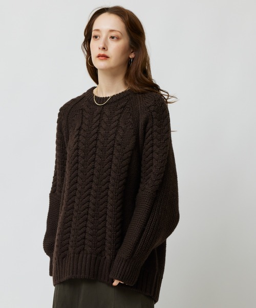 BABYLONE(バビロン)の「ケーブルニット(ニット/セーター・レディース・アイボリー/ブラウン・フリー)」の13枚目の写真