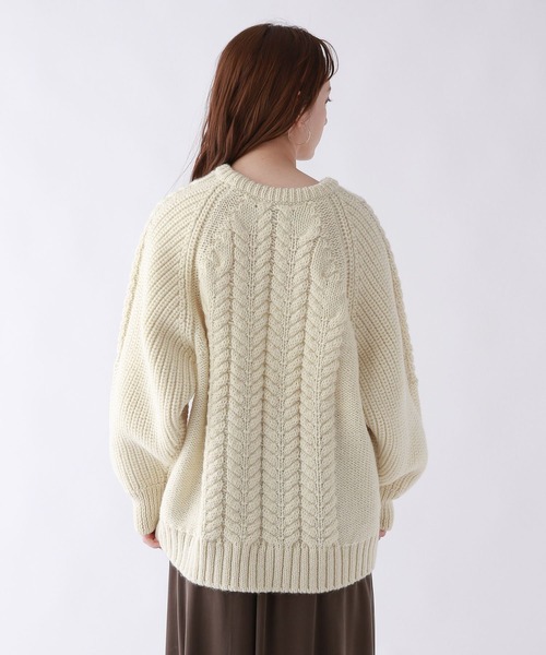 BABYLONE(バビロン)の「ケーブルニット(ニット/セーター・レディース・アイボリー/ブラウン・フリー)」の17枚目の写真
