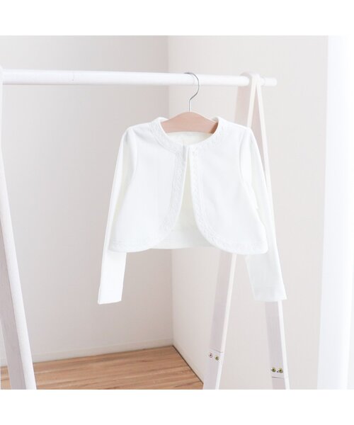 apres les cours（アプレレクール）の「【フォーマル対応】レースボレロ_アプレレクールマシェリ（カーディガン/ボレロ・キッズ・ブラック/オフホワイト・110/100/130/120）」の3枚目の写真