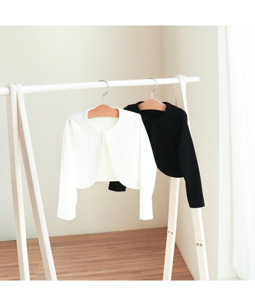apres les cours（アプレレクール）の「【フォーマル対応】レースボレロ_アプレレクールマシェリ（カーディガン/ボレロ・キッズ・ブラック/オフホワイト・110/100/130/120）」の4枚目の写真
