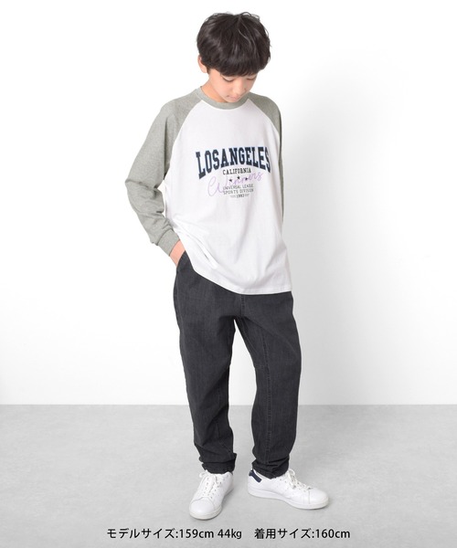 GLAZOS(グラソス)の「ロゴプリントラグランTシャツビッグシルエット(Tシャツ/カットソー・キッズ・ブラック/グレー/ライトグリーン・140cm/150cm/160cm/170cm)」の9枚目の写真