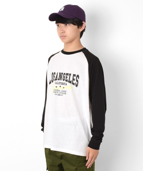 GLAZOS(グラソス)の「ロゴプリントラグランTシャツビッグシルエット(Tシャツ/カットソー・キッズ・ブラック/グレー/ライトグリーン・140cm/150cm/160cm/170cm)」の4枚目の写真