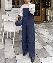 リップル生地キャミサロペット