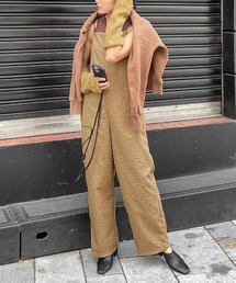 リップル生地キャミサロペット