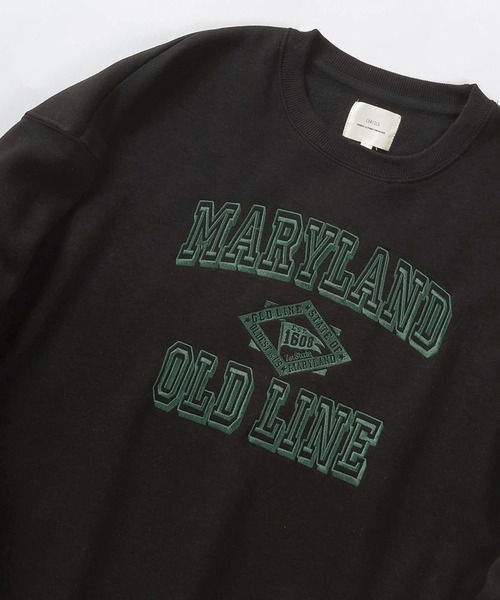 make a ray!(メイク ア レイ!)の「ビッグシルエット カレッジロゴ ダブル刺繍 スウェット/ 刺繍トレーナー/裏起毛(スウェット・レディース・パープル/ネイビー/グレー/ダークグリーン/アッシュグレー/ブラック・M/L/XL)」の2枚目の写真