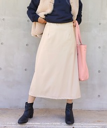 Q | フェイクレザーナロースカート(スカート)