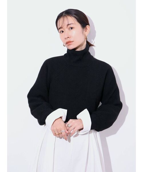 Ungrid(アングリッド)の「バックリボンニットセットワンピース(ワンピース・レディース・ブラック/オレンジ/オフホワイト・FREE)」の4枚目の写真