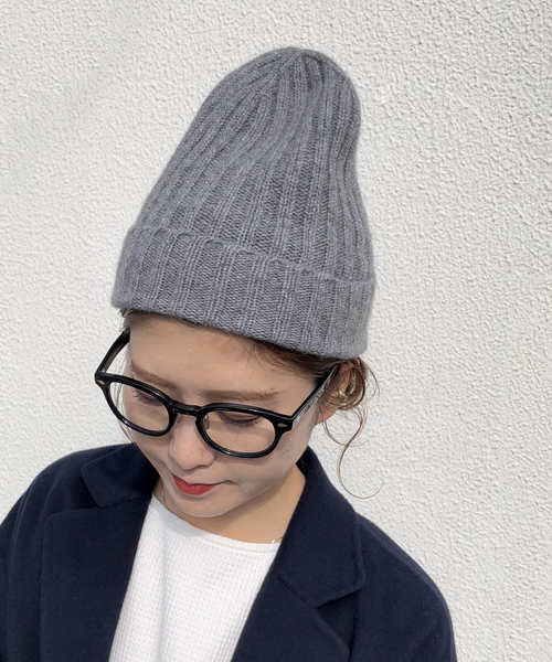 WILLIAM BRUNTON（ウィリアムブラントン）の「【WILLIAM BRUNTON / ウィリアム ブラントン】リブニットボウ（ニットキャップ/ビーニー・レディース・ホワイト/チャコールグレー/ブラック・FREE）」の8枚目の写真
