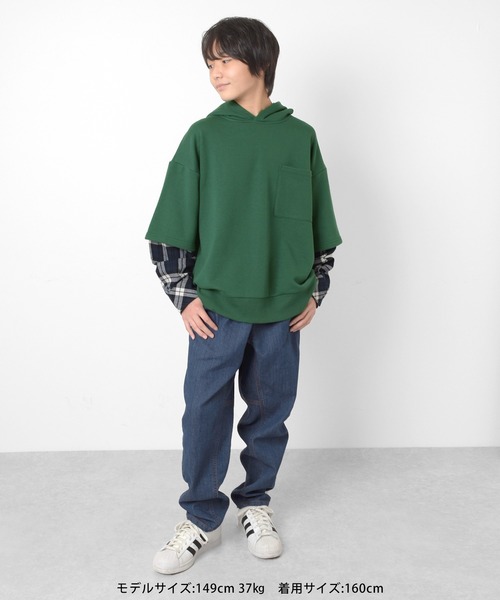 GLAZOS（グラソス）の「【ラクパン】[テーパード]デニム・アクティブパンツ（その他パンツ・キッズ・ブラック/グレイッシュブルー/インディゴブルー・140cm/150cm/160cm/170cm）」の11枚目の写真