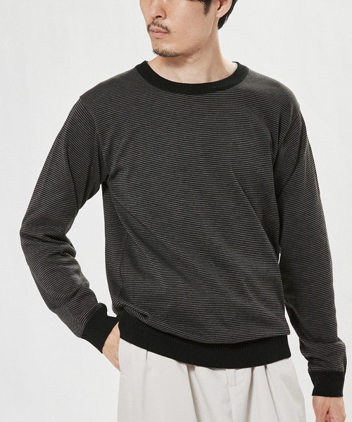 EDIFICE（エディフィス）の「ウォッシャブル クルーネック ニット（ニット/セーター・メンズ・ベージュ/ブルー系その他/ベージュ系その他/グリーン/ブラック系その他/ブラック・LARGE/SMALL/MEDIUM）」の3枚目の写真