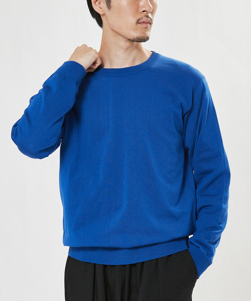 EDIFICE（エディフィス）の「ウォッシャブル クルーネック ニット（ニット/セーター・メンズ・ベージュ/ブルー系その他/ベージュ系その他/グリーン/ブラック系その他/ブラック・LARGE/SMALL/MEDIUM）」の6枚目の写真