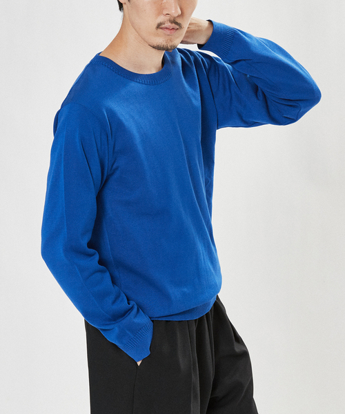 EDIFICE（エディフィス）の「ウォッシャブル クルーネック ニット（ニット/セーター・メンズ・ベージュ/ブルー系その他/ベージュ系その他/グリーン/ブラック系その他/ブラック・LARGE/SMALL/MEDIUM）」の9枚目の写真