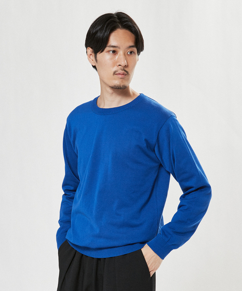 EDIFICE（エディフィス）の「ウォッシャブル クルーネック ニット（ニット/セーター・メンズ・ベージュ/ブルー系その他/ベージュ系その他/グリーン/ブラック系その他/ブラック・LARGE/SMALL/MEDIUM）」の10枚目の写真