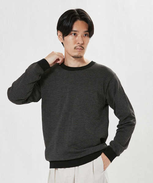 EDIFICE（エディフィス）の「ウォッシャブル クルーネック ニット（ニット/セーター・メンズ・ベージュ/ブルー系その他/ベージュ系その他/グリーン/ブラック系その他/ブラック・LARGE/SMALL/MEDIUM）」の14枚目の写真