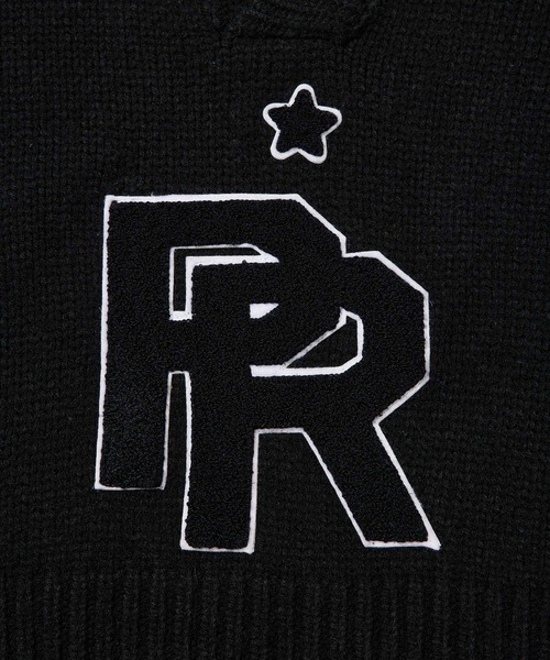 M TO R（ムウトアール）の「［TOPS］CROPPED LETTERED V-NECK KNIT（ニット/セーター・レディース・グリーン系その他/ブラック・FREE）」の14枚目の写真