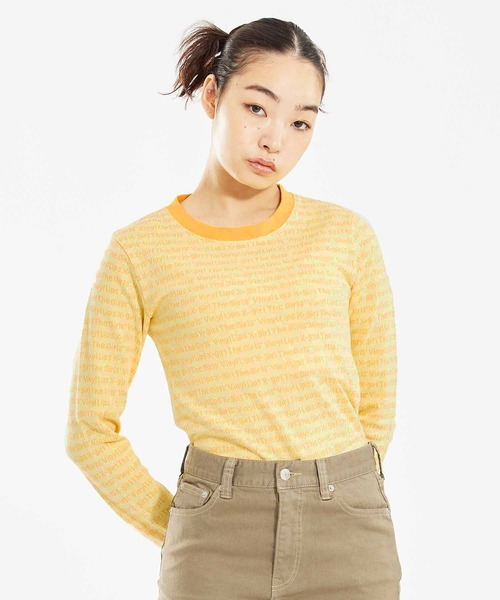 X-girl(エックスガール)の「JACQUARD L/S TOP(Tシャツ/カットソー・レディース・ブラック/ホワイト/イエロー・S/M)」の5枚目の写真