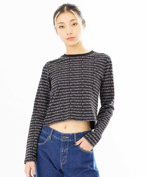 X-girl(エックスガール)の「JACQUARD L/S TOP(Tシャツ/カットソー・レディース・ブラック/ホワイト/イエロー・S/M)」の6枚目の写真