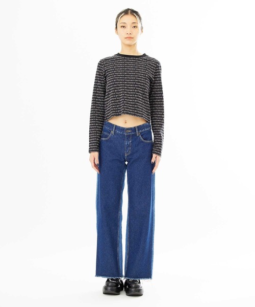 X-girl(エックスガール)の「JACQUARD L/S TOP(Tシャツ/カットソー・レディース・ブラック/ホワイト/イエロー・S/M)」の7枚目の写真