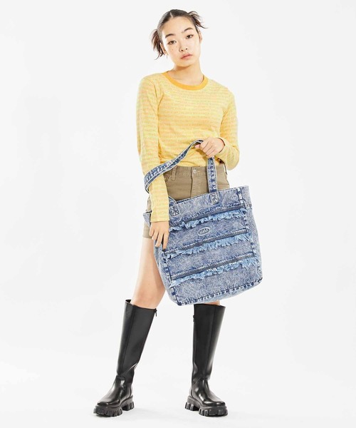 X-girl(エックスガール)の「JACQUARD L/S TOP(Tシャツ/カットソー・レディース・ブラック/ホワイト/イエロー・S/M)」の12枚目の写真