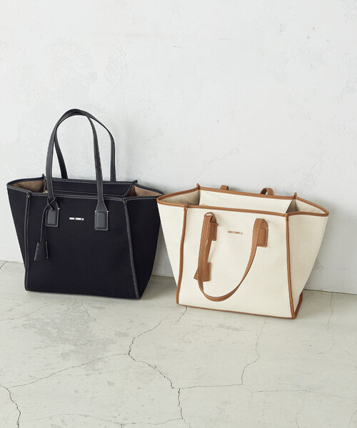 MONO COMME CA(モノコムサ)の「キャンバストート(トートバッグ・レディース・ブラック/キナリ・FREE)」の16枚目の写真