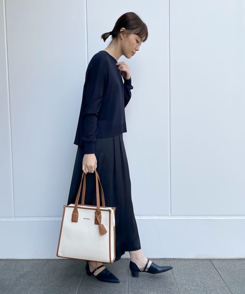 MONO COMME CA(モノコムサ)の「キャンバストート(トートバッグ・レディース・ブラック/キナリ・FREE)」の5枚目の写真